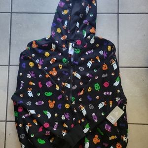 Disney Parks Mickey Mouse Glow In The Dark Halloween Zippered Hoodie NWT
